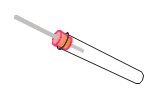 Assembly boiling tube with cork fitted glass tube Assembly boiling tube with cork fitted glass tube